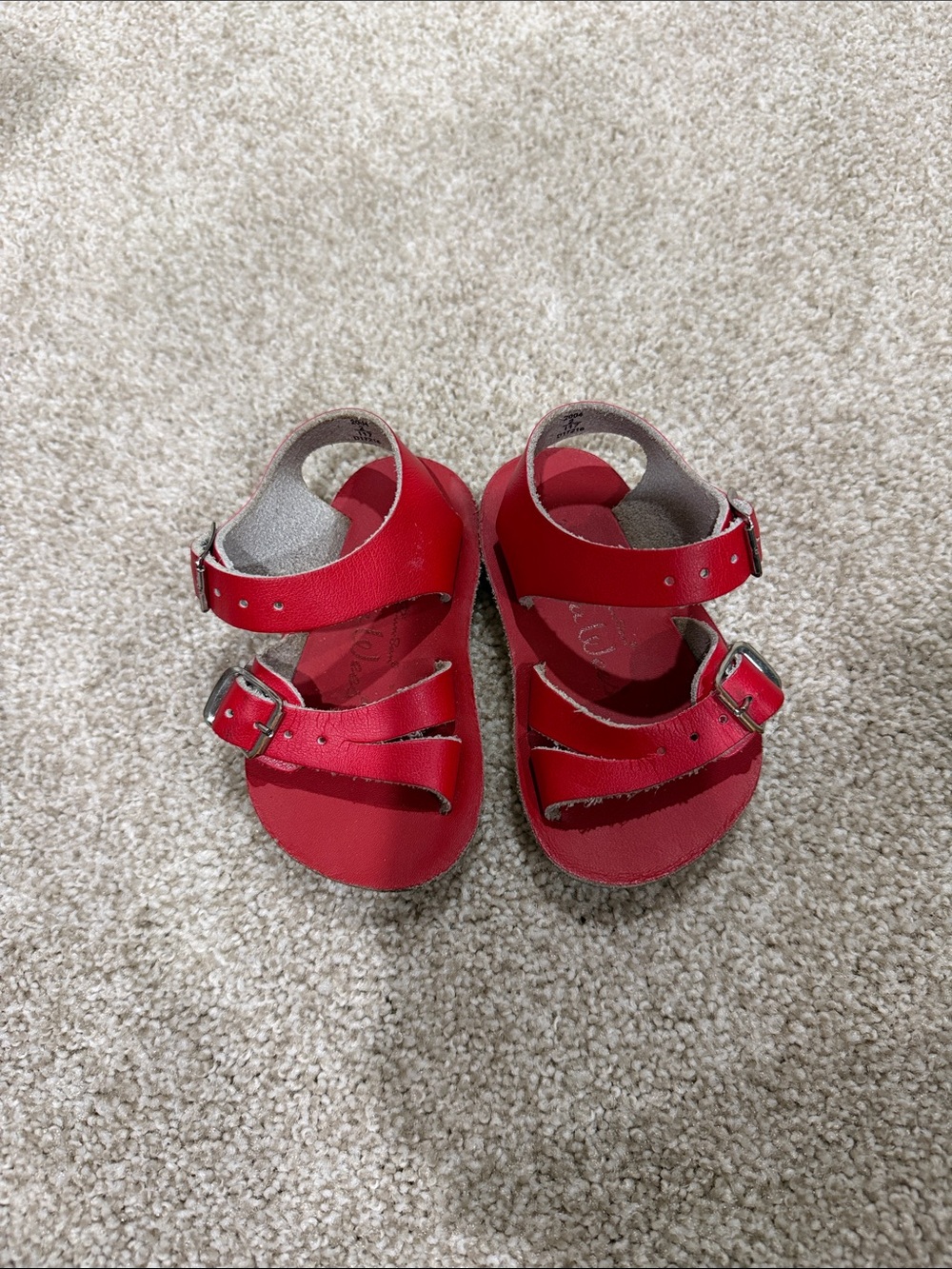 Toddler Red Buckle Strap Sandals for Everyday Play